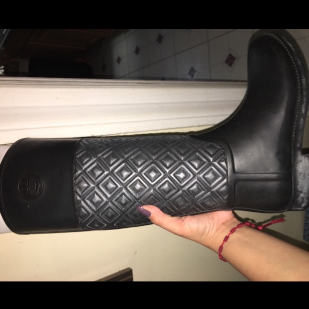 Tory Burch black rain boots